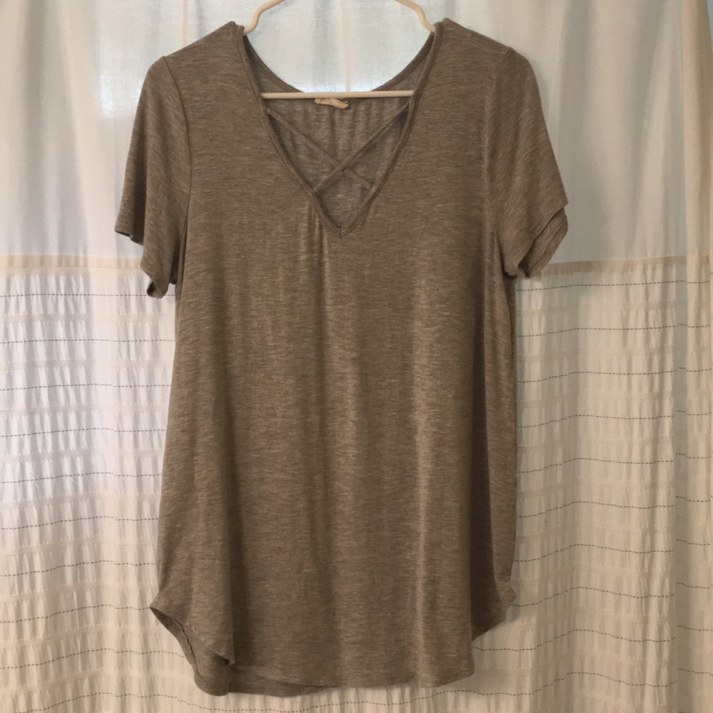 Cross front knit top.